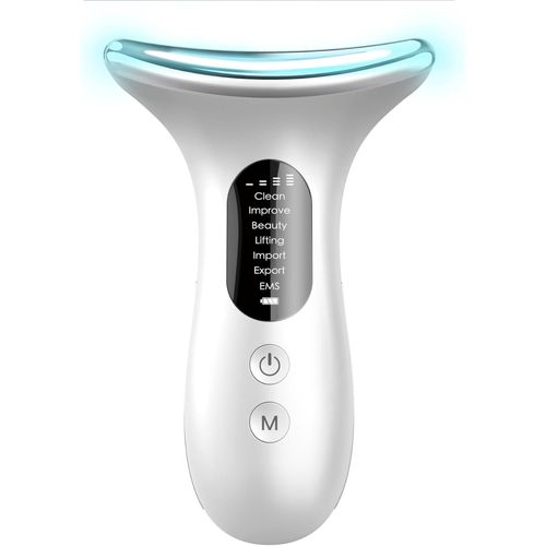 Appareil De Massage Facial Anti-Rides Ems Avec Chaleur 5¿/45¿ - Lifting Visage V Pour Femmes Et Hommes 7 Modes Thérapie Led 7 Couleurs Contre Les Rides Raffermissement Cutané Soin Visage