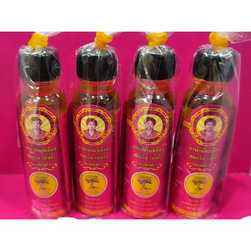 Huile Yellow Oil Thai Angki Somthawin Pack De 4 X 24ml 
