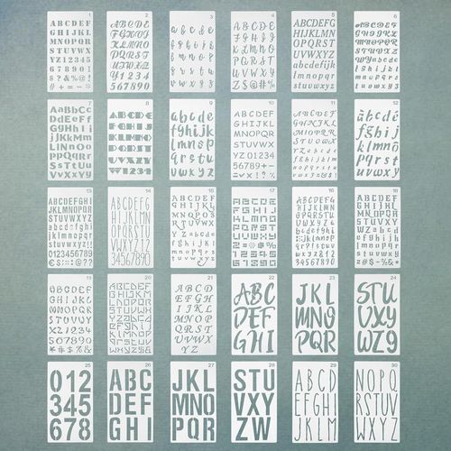 30 Pcs Pochoirs Lettres Et Chiffres,Pochoirs De Lettres En Plastique S,Alphabets Numéro Pochoirs Modèles,Pochoir De Lettres Pour Peinture De Scrapbooking Bricolage