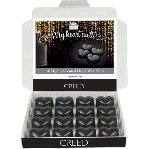Sept-Senteur Creed Fondant Parfumé Pour Bruleur Fondant, 16 X 5g Tartelette En Forme De Coeur, En Cire De Soja Vegan, Parfait Comme Parfum Maison, Cadeau Femme, Cadeau Cremaillere 