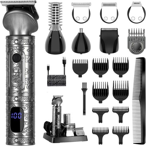 Beard Tondeuse Barbe Homme Tondeuse Cheveux Professionnelle Avec Lame En T De Coupe De Cheveux Chauve 0 Mm Rasoir Électrique Tondeuse Corps De Précision Pour Nez 7 En 1