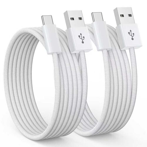 KALANKA-Cable USB C Charge Rapide [2Pack/1m] 3.1A Chargeur Type C Nylon Câble USB A vers USB C pour iPhone 16 15,Galaxy S23 S22 S21 S20 iPad Pro MacBook iPhone 16 15 Pro Huawei Google Pixel