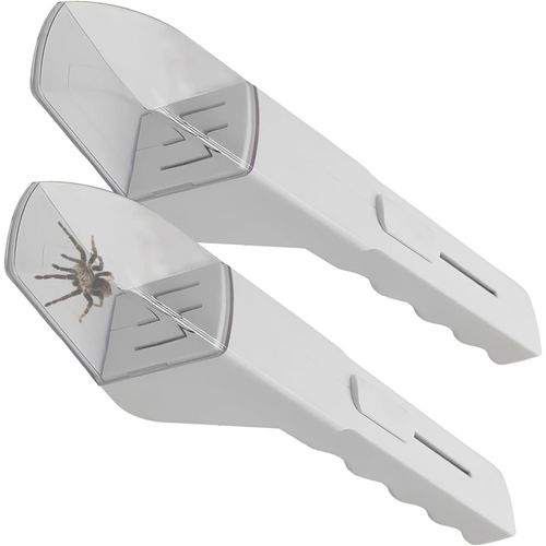 ASFASFq-Attrape Insectes, 2 PCS Attrape-Araignées Transparent, Outil de Ramassage Ins-ect Extra-Long, Capture d'Insectes Vivants, Outil Polyvalent et Léger pour La Maison et Le Jardin (Blanc)