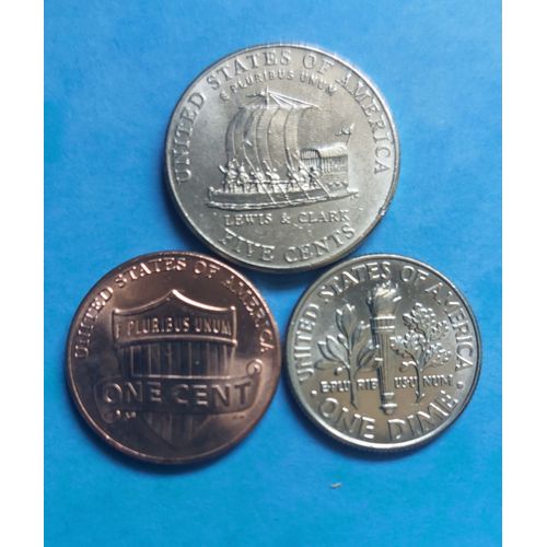 Lot De 1, 5 Et 10 Cents Usa