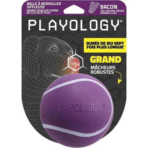 Squeaky Chew Ball For Dogs-Engaging All Natural Bacon Scented Dog Toy,Extra Large-Squeak,Bounce,Fetch,And Play