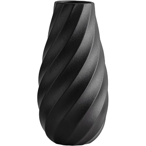 TIANYI-Vase en céramique Noir avec Design en Spirale texturée, idéal pour Une décoration Moderne, Minimaliste bohème, Parfait pour Les Fleurs séchées, Les Pampas ou Une Ambiance scandinave épurée - 2