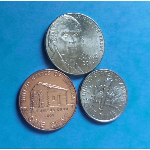 Lot De 1, 5 Et 10 Cents Usa