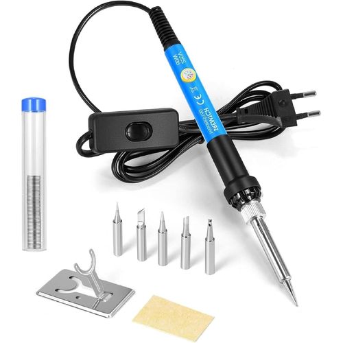 meimie-Fer À Souder Kit,Kit Fers À Braser,60W Kit De Soudure,9 En 1 Kit Fer À Souder Electronique Fer À Souder De Précision Pour La Soudure Et Les Réparations De Bricolage