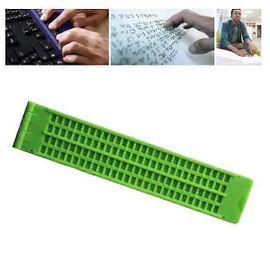 Ardoise D'écriture Braille En Plastique À 4 Rangées Et 28 Cellules, Outil D'apprentissage Avec Stylet Pour Les Personnes Malvoyantes