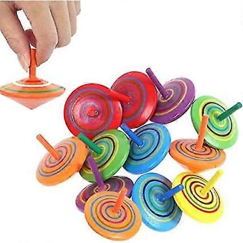 Toupie en bois Anhao, 30 toupies pour enfants, mini toupie rotative à peinture (couleur aléatoire)