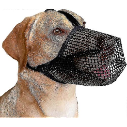 (L-Noir) Muselière Pour Chien Avec Sangles Réglables, Muselière Recouverte De Maille Souple Pour Chiens De Petite, Moyenne Et Grande Taille