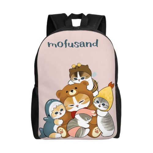 Sac à dos Mofusand pour adolescent, cartable en toile, sac à dos pour ordinateur portable, unisexe - HXN4694