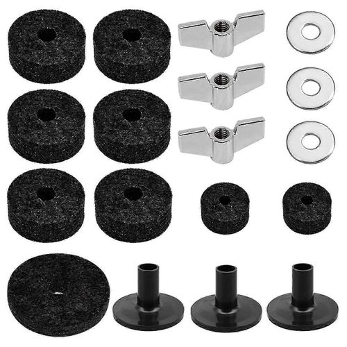 Lot De 18 Feutres De Cymbale Anti-Rayures, Pour Améliorer Le Son, Compacts, Pour Support De Cymbale, Tampons De Batterie, Rondelles, Manchons, Accessoires De Remplacement