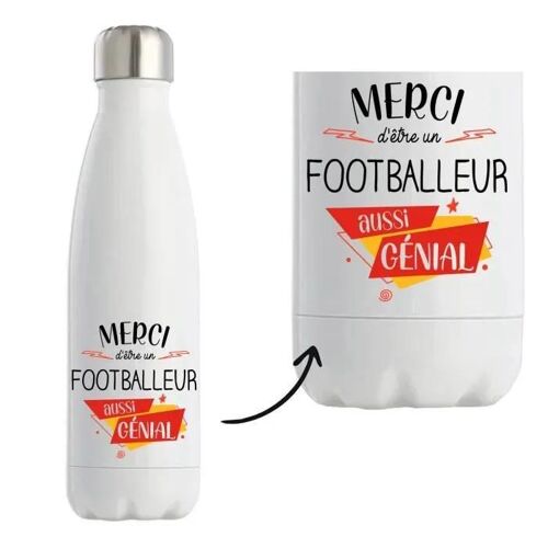 Bouteille Isotherme Merci Footballeur Génial Gourde Réutilisable