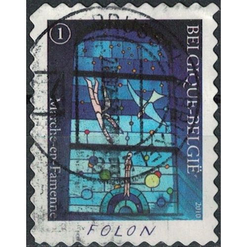 Belgique 2010 Oblitéré Rond Used Vitrail Église De Waha Par Folon Marche En Famenne Y&T Be 4057 Su