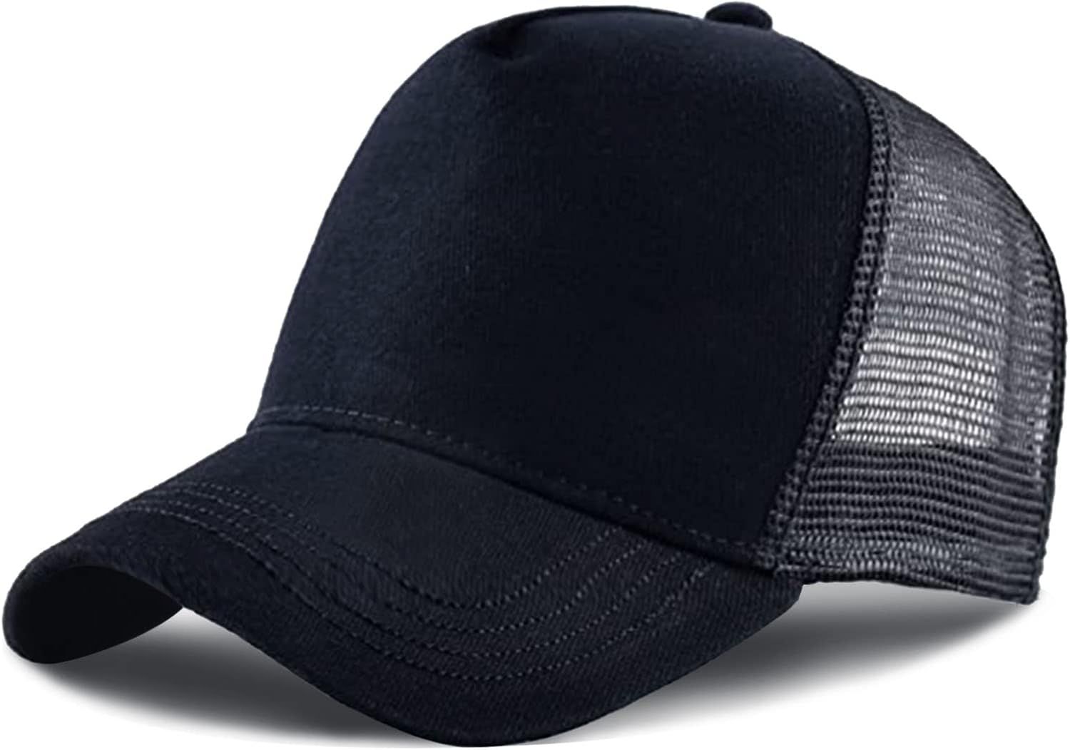 Sept-Casquette De De Baseball, 5 Panneaux Résille Réglable Unisex Trucker Hat