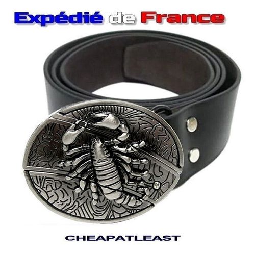 Ceinture À Boucle Amovible Avec Couteau Intégré Scorpion Biker Rock Métal Self-Défense