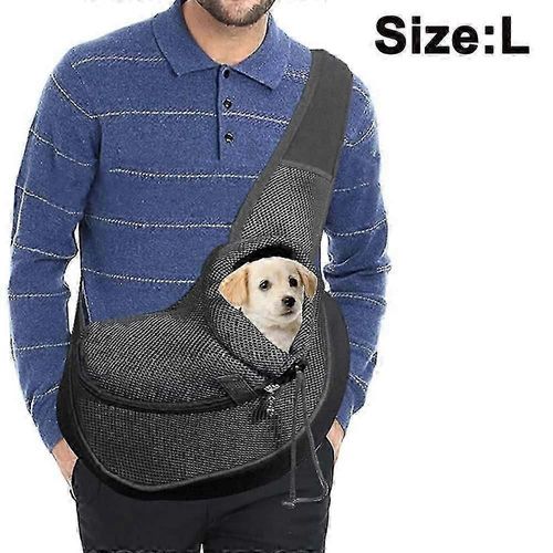 (L-Gris) Sac De Transport Pour Chien, Sac De Voyage En Maille Respirante, Mains Libres