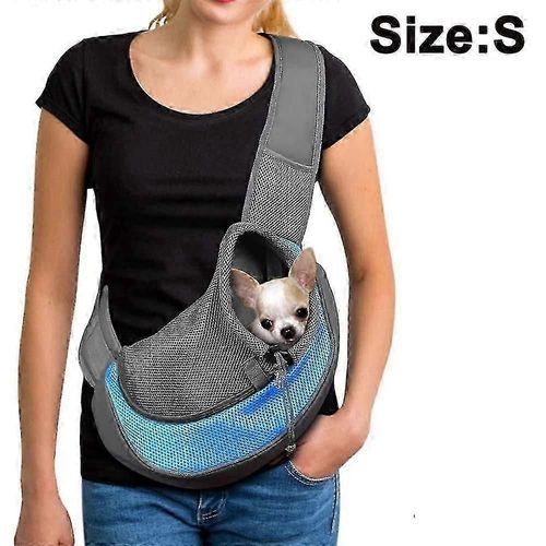 (S-Bleu) Sac De Transport Pour Chien, Sac De Voyage En Maille Respirante, Mains Libres