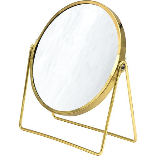 Sjzg-Miroir De Maquillage Sur Pied - Avec Grossissement 5x - Pratique - Moderne - Doré 