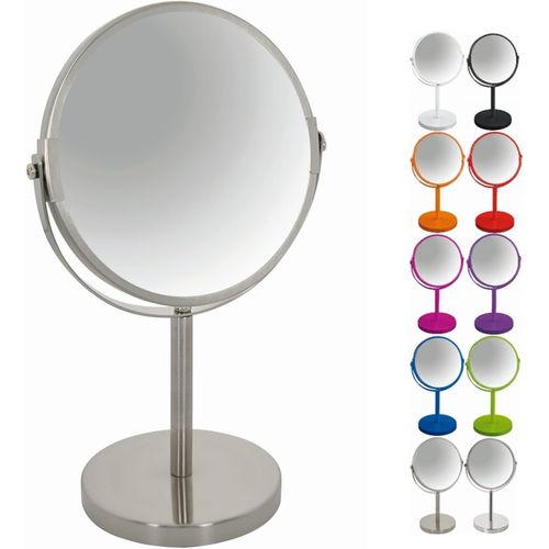 Kal-Miroir De Maquillage À Poser Miroir De Beauté Miroir Cosmétiques Double Face Miroir De Courtoisie Pivotant ¿Sydney¿ Grossissement X2 ¿ Argent Satiné 