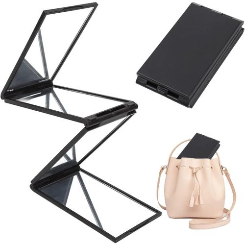 Miroir 360 Pliable, Miroir Portable 4 Voies, Petit Miroir De Voyage Pour Maquillage, Miroir À Main Pour Coiffure Et Entretien De La Barbe, Miroir Cosmétique Compact Pour Voyage Et Quotidien 