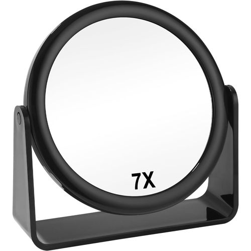 Kalanka-Miroir De Table,X1/7 Miroir Grossissant,Miroir De Maquillage,Miroir Grossissant Sur Pied,Grossissant Double Face Avec Grossissement, Rotation À 360°, Miroir Cosmétique Haute Définition,Noir 