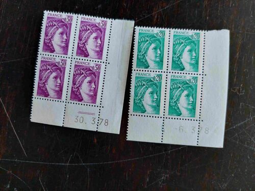 Lot De 2 Coins Datés De France Timbres Neufs ** N° 1967 Et 1969 Sabine