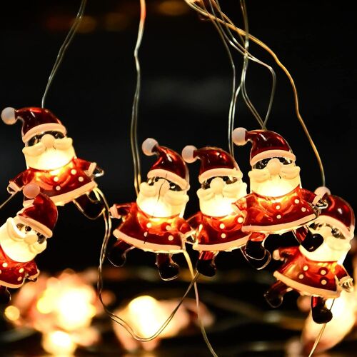 Kal-Décorations De Noël D'intérieur,Guirlande Lumineuse À Piles,20 Led,Alimentée Par Piles,Pour Chambre À Coucher, Terrasse, Fenêtre, Jardin, Sapin De Noël,Décoration D'intérieur Ou D'extérieur,Père