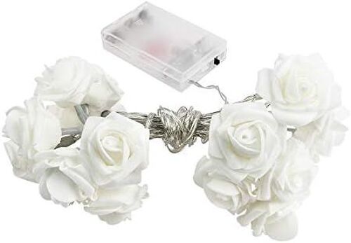 Kal-Guirlande Lumineuse À 20 Led En Forme De Roses Blanc Chaud Pour Intérieur
