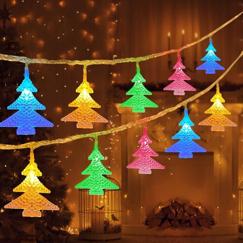 KAL-Guirlande Lumineuse Étoile,6 M 40 Led Guirlande Lumineuse,Noël Guirlande Lumineuse Led,Led Rideau Lumière,Guirlandes Lumineuses D'Intérieur,Décoration Pour Noël (Couleur)