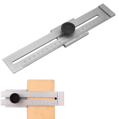 KAL-Trusquin En Métal, Traceur Parallèle, Outil En Bois Avec Échelle De Mesure Laser De Profondeur (200 Mm)