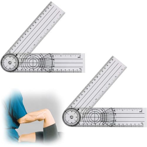 Kal-Goniomètre, 2 Pièces Rapporteur Physiothérapie Rapporteur Angle 360° Goniomètre Physiothérapie Rapporteur École Couteau Joint Transparent 38cm Pour Travail À Domicile Thérapie Sportive