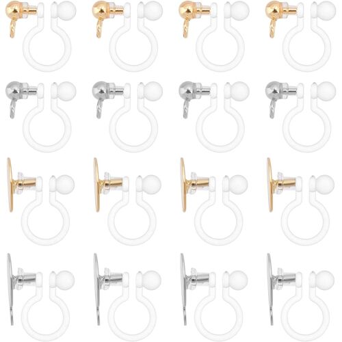 Kalanka-32 Pcs 4 Tailles De Boucles D'oreilles À Clip En Plastique Inoxydable Transparent Converter Diy Clip Earring Components With Loop For Unpierced Ears Hole 1-1.8 Mm