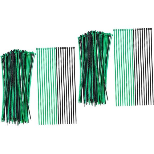 KAL-2 Ensembles Attaches Câbles Nylon Réutilisables De Vertes Noires Pour Jardinage Maison Et Bureau 200 Pièces * 2