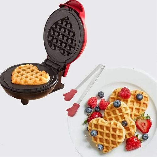Gutview Mini gaufrier, machines a gaufres Machine a petit gaufres avec revetement anti-adhesif, pour les anniversaires d'enfants,les