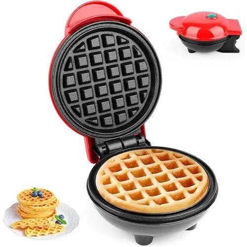 Mini Fer a Gaufre,Machines a Gaufres Et Croques, Machine a Gaufres Belge ø10cm, 220V Petit Gaufre 350w Classic, Chauffage Double Fa