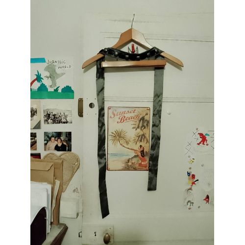 Ceinture De Robe En Tissu Gris Perles Cousues 42 Xl.