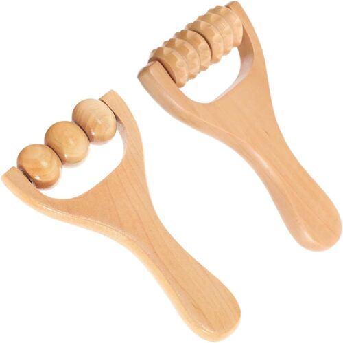 Kal-Rouleau Masseur,2 Pièces Rouleaux De Massage Manuel En Bois,Rouleau De Massage Balle,Pour Détendre Les Cuisses,Les Jambes,Les Mains,Les Muscles Du Corps Entier Pour Homme Et Femme