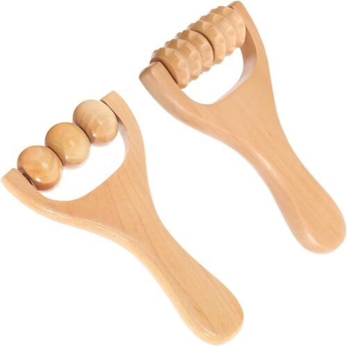 Kal-Rouleau Masseur,2 Pièces Rouleaux De Massage Manuel En Bois,Rouleau De Massage Balle,Pour Détendre Les Cuisses,Les Jambes,Les Mains,Les Muscles Du Corps Entier Pour Homme Et Femme