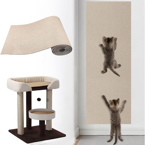 Teppc-Grattoir Chat Autocollant Pour Mur Et Coin - Griffoir Tapis Protège-Meubles Et Canapés (78.7 * 15.7 Pouce)