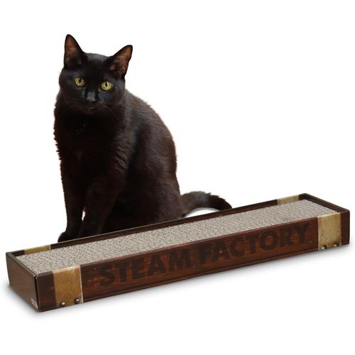 Loc-Homedescoreessence-Arbre À Chat En Carton Pour Chat Adulte,Rectangle Avec 2 Couches Réversibles,Pieds Antidérapants,Sachet D'herbe À Chat Inclus,48x12,5x5cm