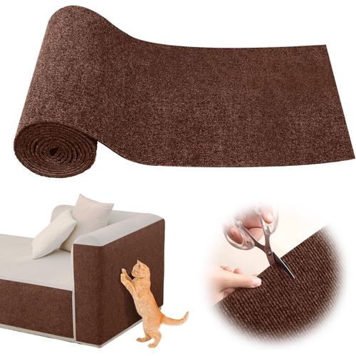 Teppc-Griffoir Chat Canapé,Protection Canape Chat Tapis (Marron, M)