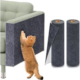 Teppc-Lot De 2 Griffoir Chat Canapé Auto-Adhésif, Protection Canape Chats Tapis - 40 * 100cm Gris - Anti Griffe Tapis Griffoir Chat Diy Trimmable Pour Protège Meubles Porte