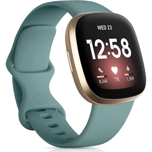 Bracelet De Remplacement En Silicone Compatible Avec Fitbit Versa 3/4, Sense/Sense 2 - Pour Femmes Et Hommes, Petit, Vert Pin