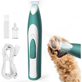 Tondeuse À Pattes Pour Chien Avec Lumière Led - Silencieuse - Pattes De Chien - Rechargeable - Pour Pattes, Yeux, Oreilles, Visage - Vert