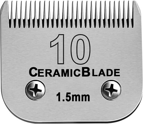 Lames amovibles en céramique pour tondeuse pour chien, compatibles avec les tondeuses 45-50/Heiniger/Andis, Oster A5, KM Series, taille 10 1/16"" (1,5 mm) longueur de coupe