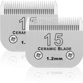 2 Unité 15# Lame De Rechange Pour Toilettage De Chiens,Compatible Avec Les Séries Heiniger/Max45/Andis/Oster A5 Tondeuse Pour Chien,Taille 15# 3/64""(1,2mm) Longueur De Coupe