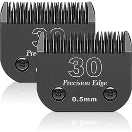 Lame De Rechange Pour Toilettage De Chiens,Compatible Avec Les Séries Heiniger/Max45 /Andis/Oster A5/10km Series Tondeuse Pour Chien,Taille 30 1/50"" (0,5mm) Longueur De Coupe,2 Unité Noir