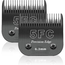 Lame De Rechange Pour Toilettage De Chiens,Compatible Avec Les Séries Heiniger/Max45 /Andis/Oster A5/10km Series Tondeuse Pour Chien,Taille 5f 1/4"" (6,3mm) Longueur De Coupe,2 Unité Noir